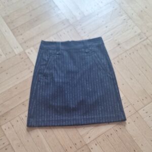 LOFT Black and Gray Pinstripe Pencil Skirt